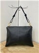Minimal leather tote bag with hoops