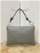 Minimal leather tote bag with hoops