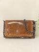 Sac bandoulière en cuir à chaînes