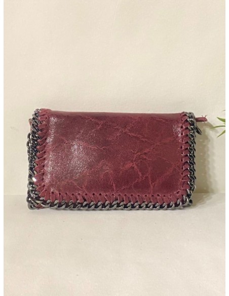 Borsa a tracolla in pelle con catene - AB-CO21137