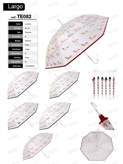 Paraguas largo automático perros salchicha