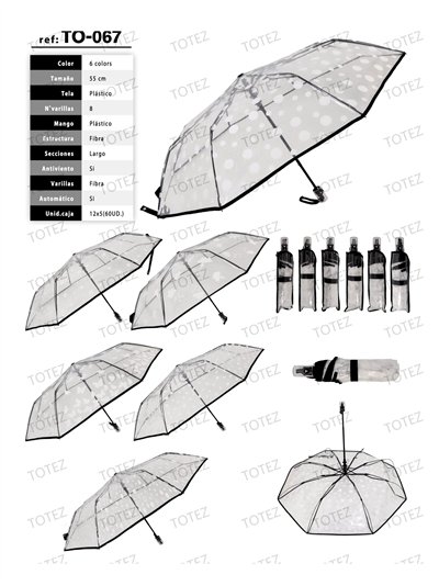 Paraguas plegable automático transparente estampado
