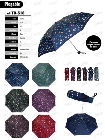 Paraguas plegable mágico lunares