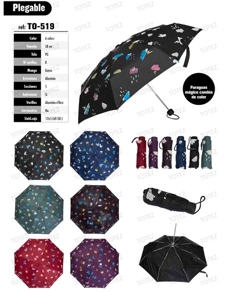 Paraguas plegable mágico nubes