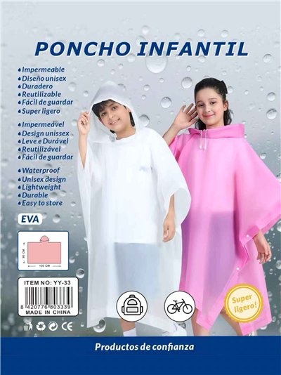 Poncho infantil eva reutilizable