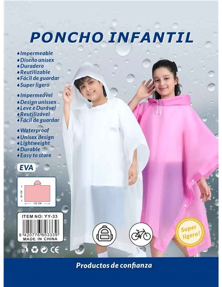 Poncho infantil eva reutilizable