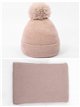 Conjunto Bufanda punto canalé + Gorro pompón