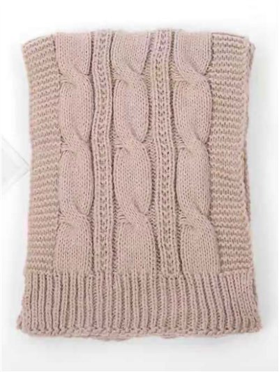 Conjunto Bufanda punto trenzas + Gorro pompón