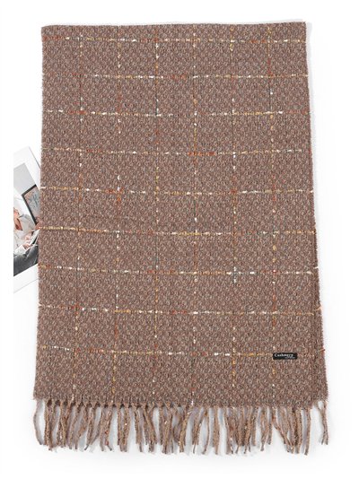 Bufanda cuadros tweed con flecos