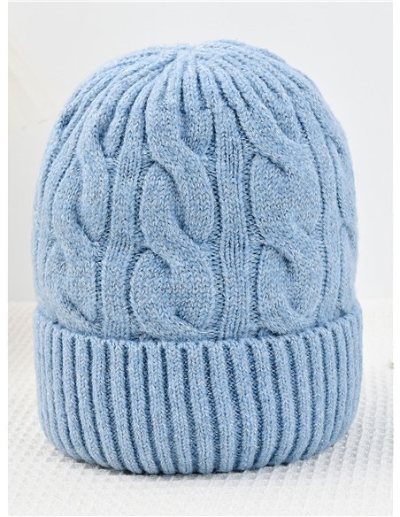 Gorro beanie trenzado con brillo