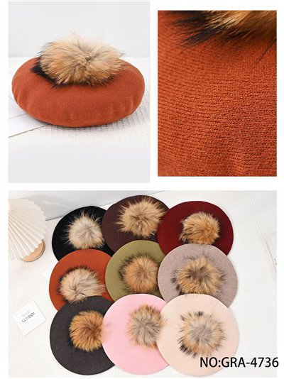 Boina punto con pompón 2