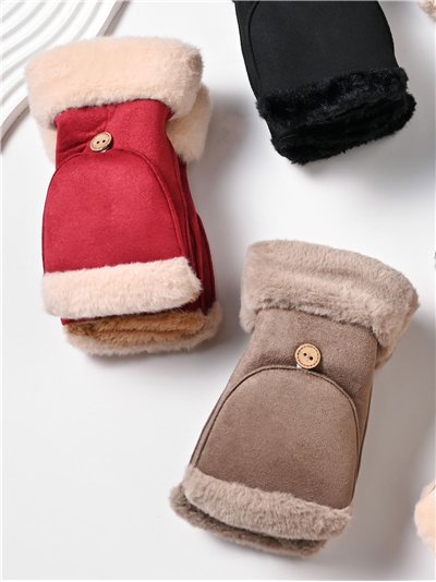 Manopla efecto ante con borreguito 2