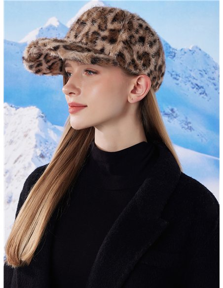Gorra visera pelo leopardo