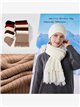 Conjunto Bufanda punto canalé con flecos + Gorro