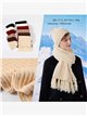 Conjunto Bufanda punto trenzas con flecos+ Gorro