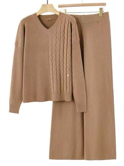 Conjunto Jersey trenzas talla grande + Pantalón