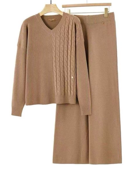 Conjunto Jersey trenzas talla grande + Pantalón