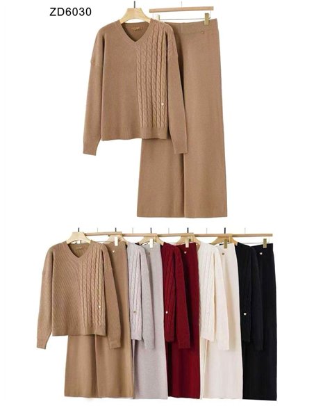 Conjunto Jersey trenzas talla grande + Pantalón