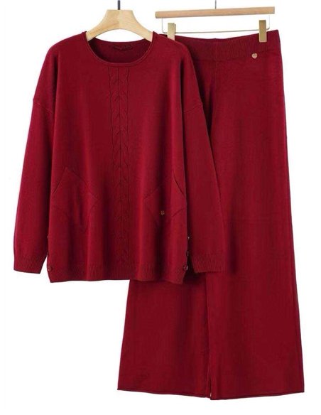 Conjunto Jersey trenzas talla grande + Pantalón