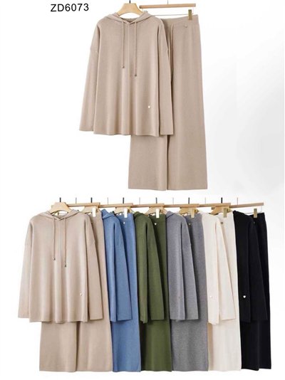 Conjunto Sudadera amplia punto capucha + Pantalón 2