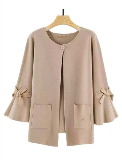 Chaqueta punto bolsillos manga lazos