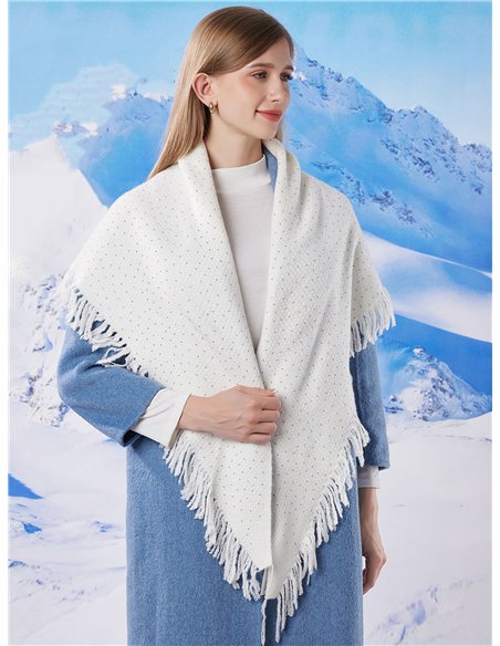 Bufanda triangular de punto con strass