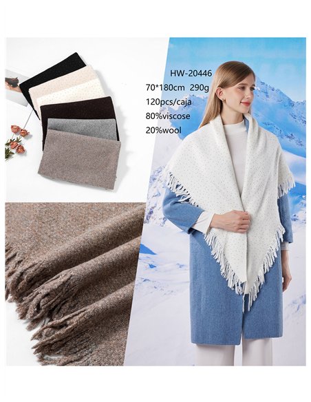 Bufanda triangular de punto con strass