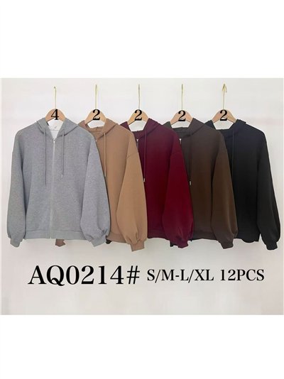 Sudadera amplia capucha cremallera 2