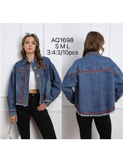Sobrecamisa amplia denim bordada 2