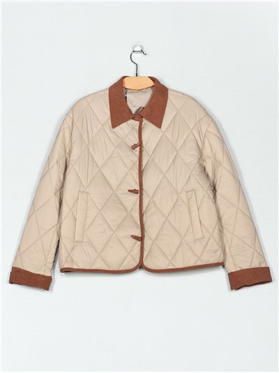 Chaqueta ligera acolchada cuello contraste