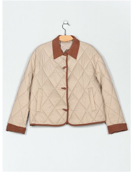 Chaqueta ligera acolchada cuello contraste