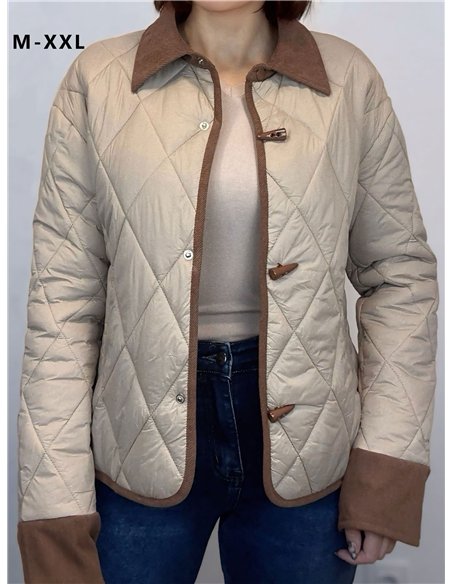 Chaqueta ligera acolchada cuello contraste