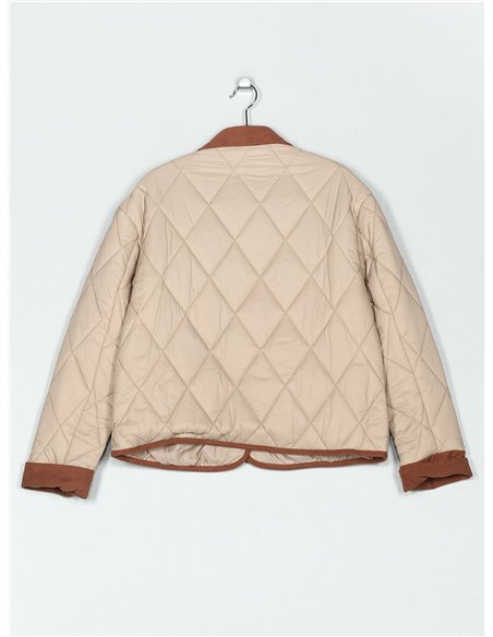 Chaqueta ligera acolchada cuello contraste