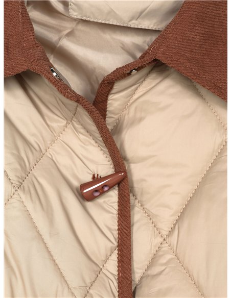 Chaqueta ligera acolchada cuello contraste