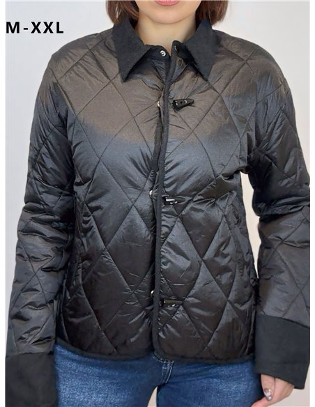 Chaqueta ligera acolchada cuello contraste