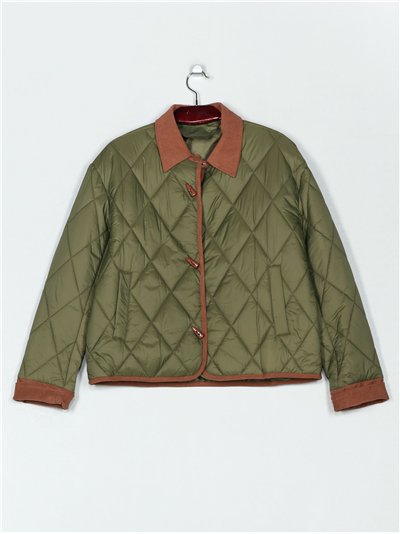 Chaqueta ligera acolchada cuello contraste