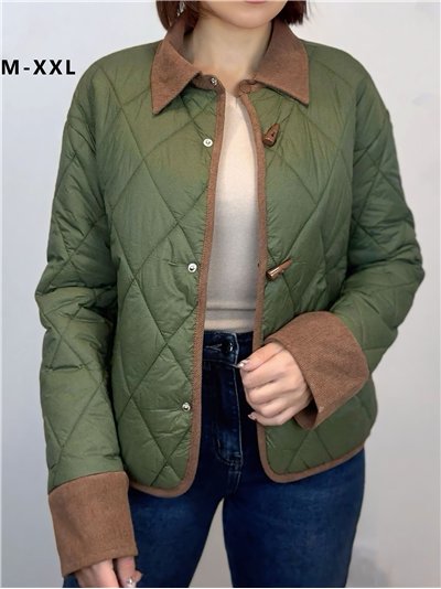 Chaqueta ligera acolchada cuello contraste 2