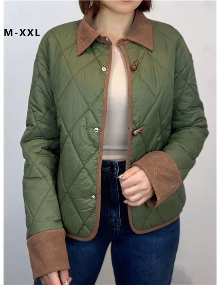 Chaqueta ligera acolchada cuello contraste