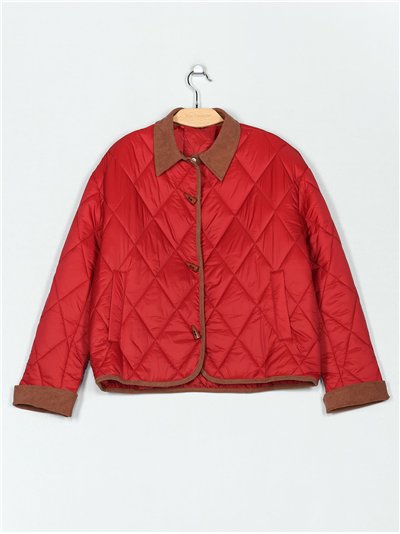 Chaqueta ligera acolchada cuello contraste