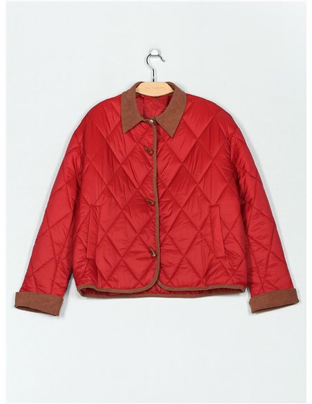 Chaqueta ligera acolchada cuello contraste