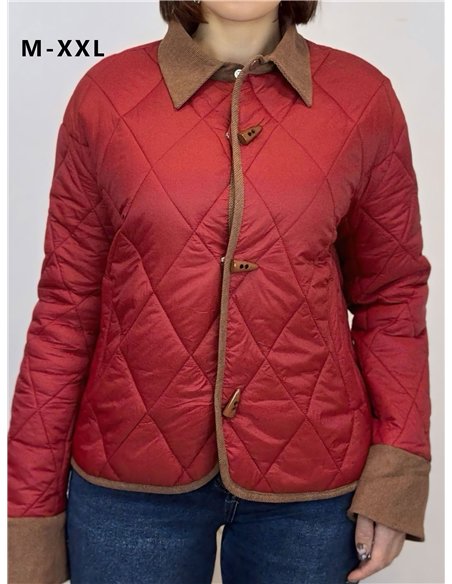 Chaqueta ligera acolchada cuello contraste