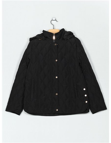 Quilted down puffer jacket with hood