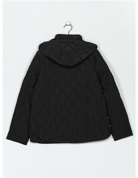 Quilted down puffer jacket with hood