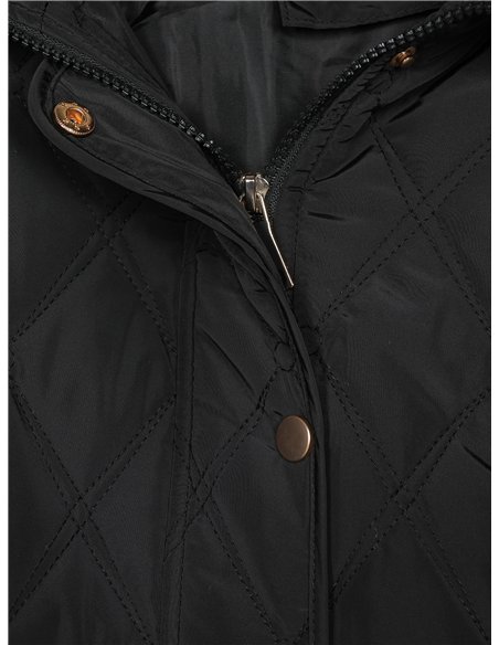 Quilted down puffer jacket with hood