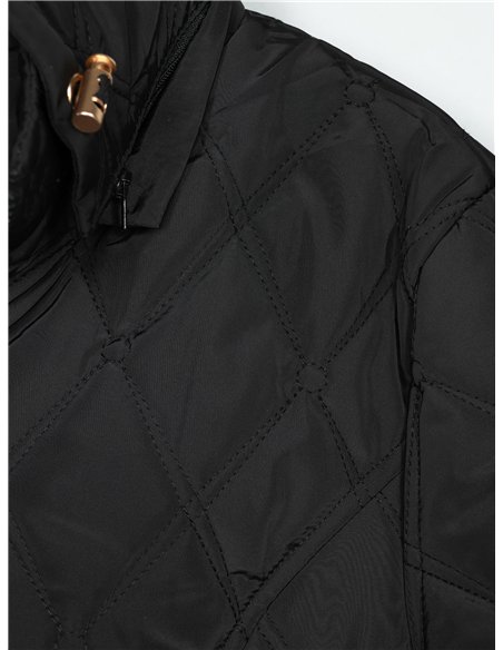 Quilted down puffer jacket with hood