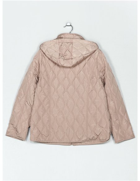 Quilted down puffer jacket with hood