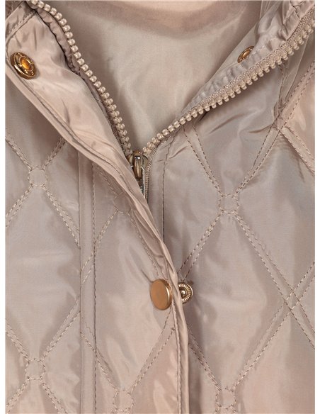 Quilted down puffer jacket with hood