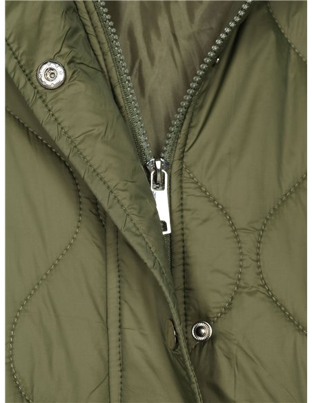 Chaqueta acolchada capucha frunces