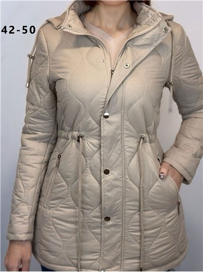 Chaqueta acolchada capucha frunces 2