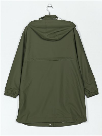 Parka amplia efecto engomado rayas con capucha 2